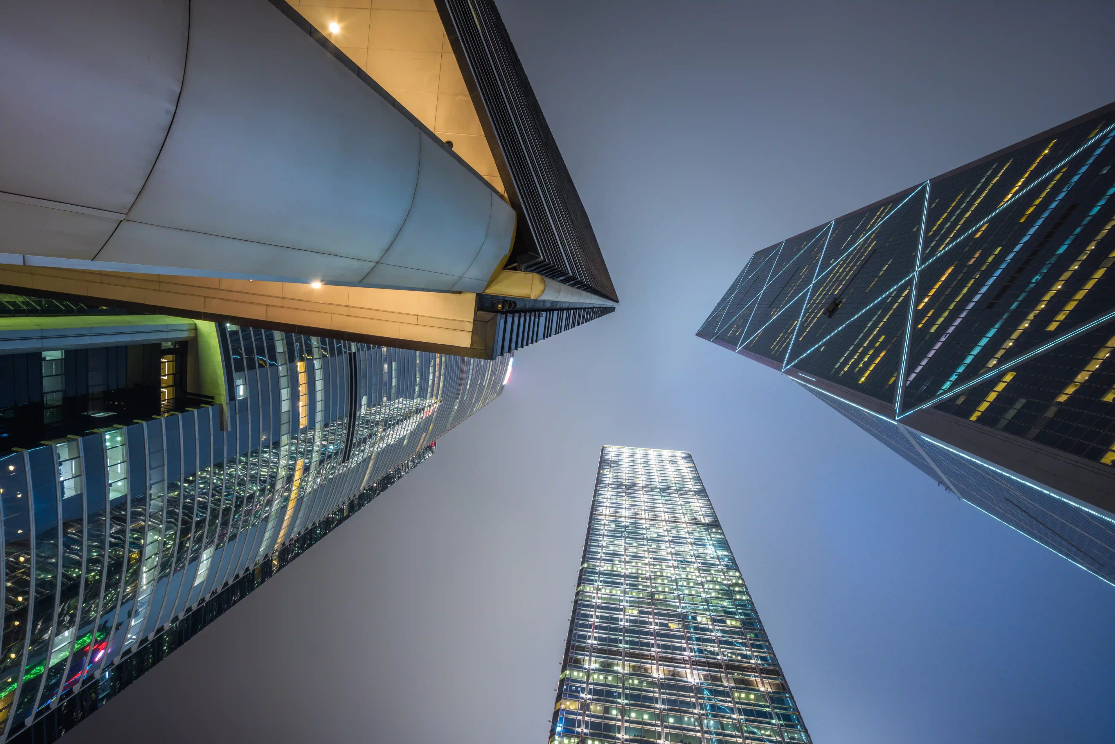 Low angle view of skyscrapers